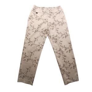 Lisette L Montreal Floral Ankle Pants 6 / Pantalon Capri Fleuri Crème & Noir